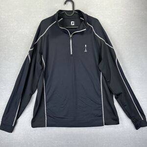Foot Joy Mens L Carmel Country Club Black Quarter‎ Zip Performance FJ Tech Golf
